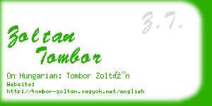 zoltan tombor business card